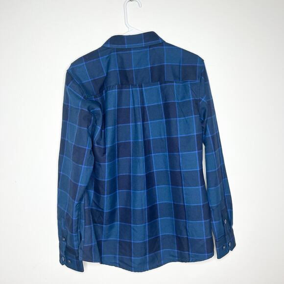 DIXXON Limited Edition Form and Function Snap On Blue Plaid Flannel Button Down - Picture 5 of 6